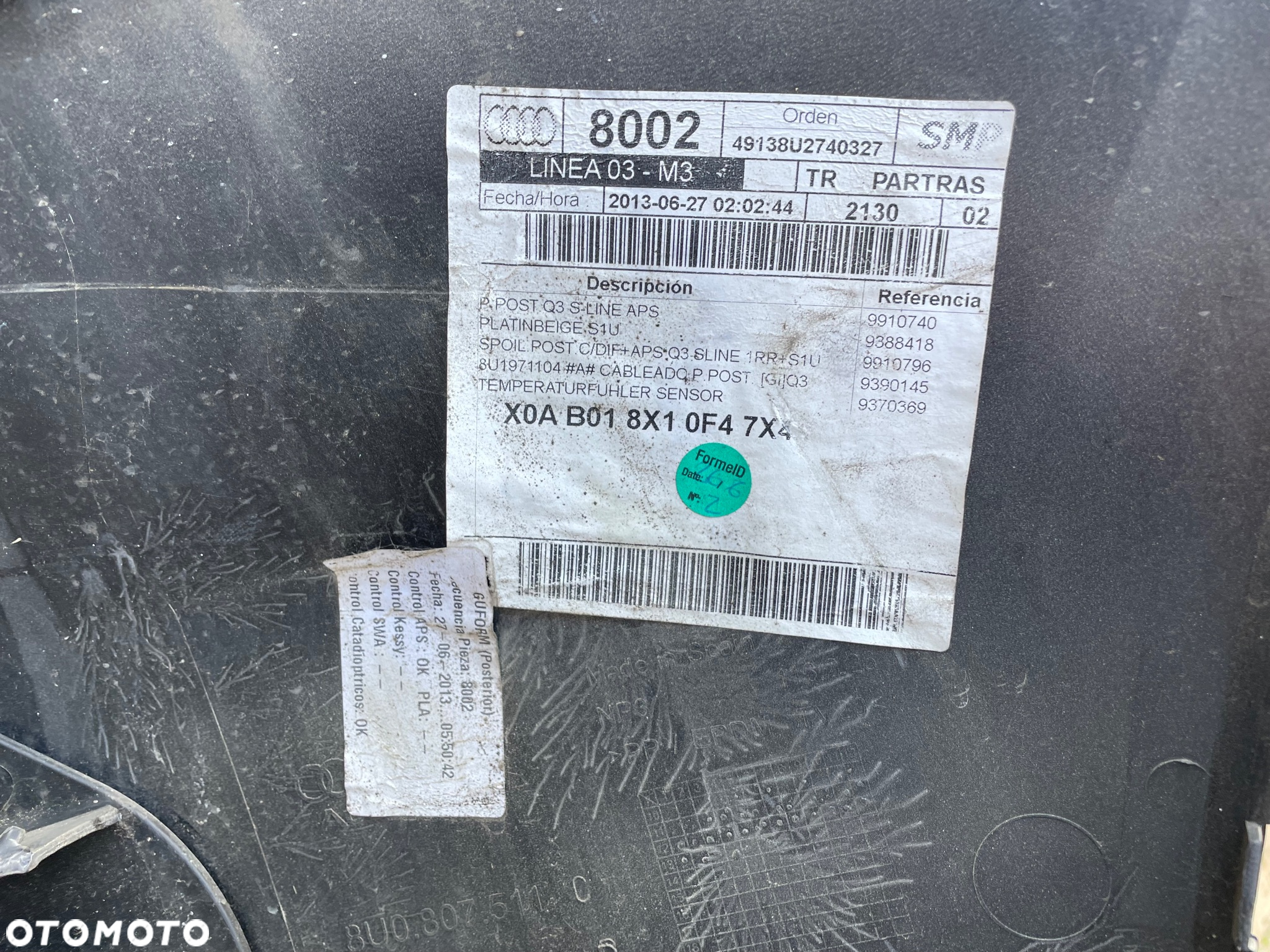 ZDERZAK TYŁ TYLNI AUDI Q3 I 8U0 8U0807511D 8U0807511C PDC - 9
