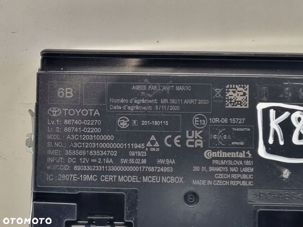 Toyota Corolla E21 1.8 H KOMPUTER STEROWNIK Moduł 86740-02270 - 10
