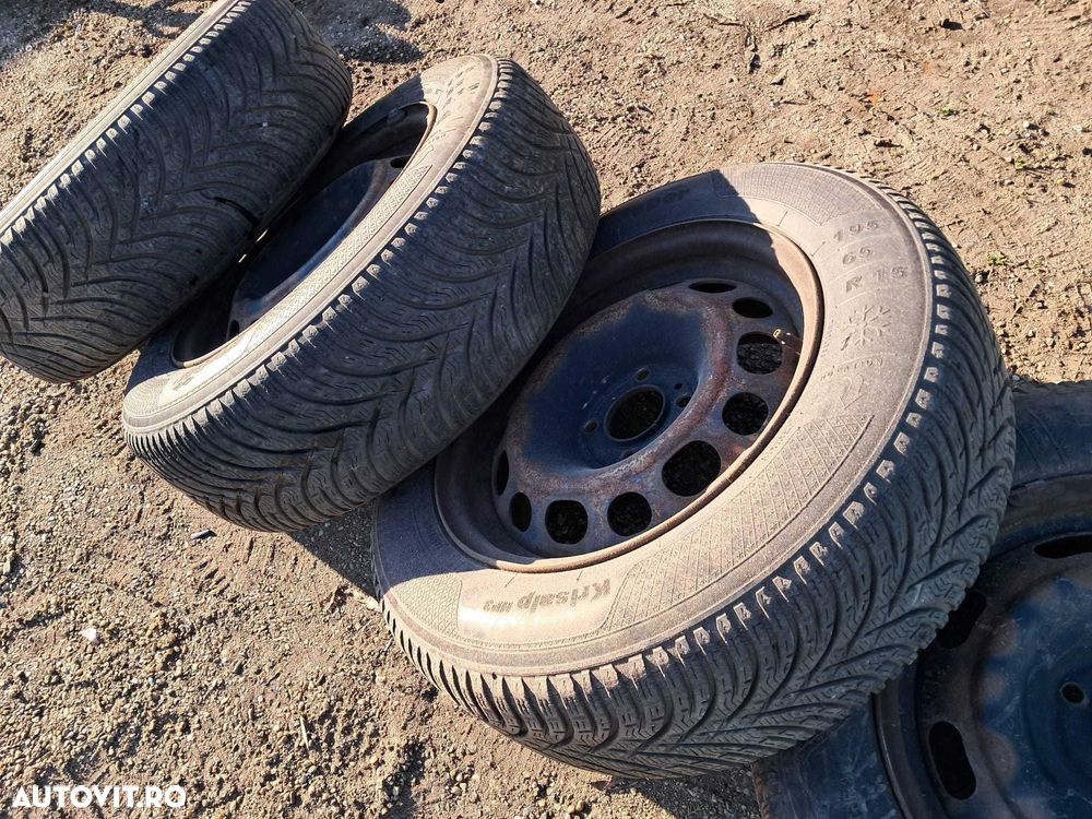 Peugeot 308 Citroen C4, set roti cu jante de tabla si cauciucuri pe 15 - 4