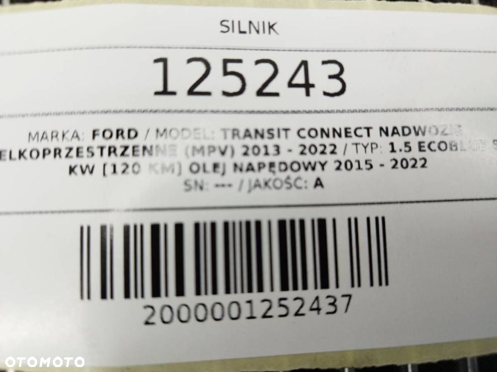 SILNIK KOMPLETNY ZTGA 1.5 TDCI ECOBLUE 120 FORD TRANSIT CONNECT MK2 II - 9