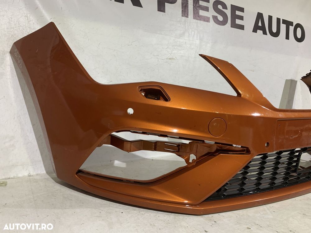 Bara fata Seat Leon 3, facelift, 2016, 2017, 2018, 2019, cod origine OE 5F0807221AB, cu gauri pentru spalatori faruri si senzori de parcare (4). - 12