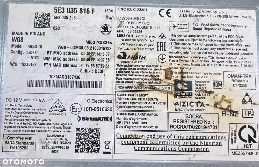 CZYTNIK MULTIMEDIA MIB3 OCTAVIA IV 5E3035816F - 11