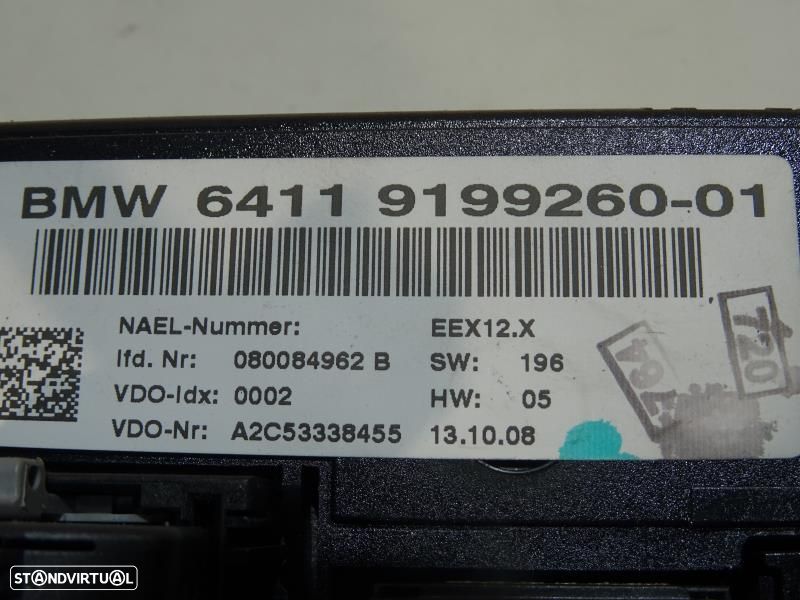 Climatronic / Comando Sofagem / Chaufagem Bmw 1 (E87)  64119199260 / 9 - 5