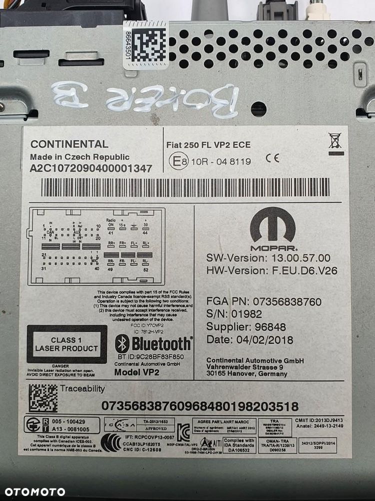 RADIO CD RADIOODTWARZACZ PEUGEOT BOXER III 07356838760 - 8