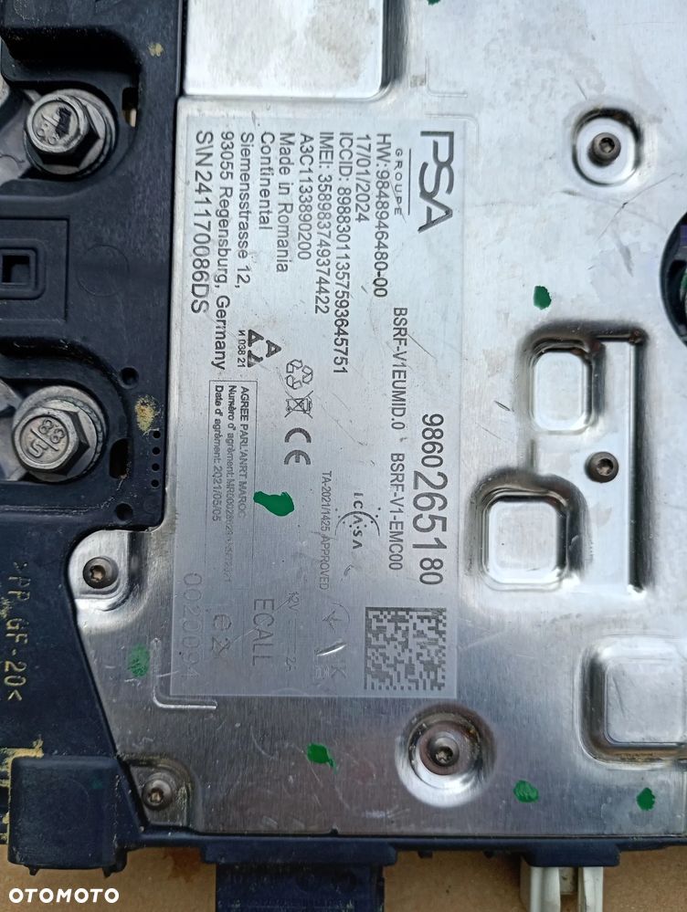 PEUGEOT 408 II P54 ASTRA L VI 2023 ANTENA PŁETWA DACHOWA 9860265180 - 5