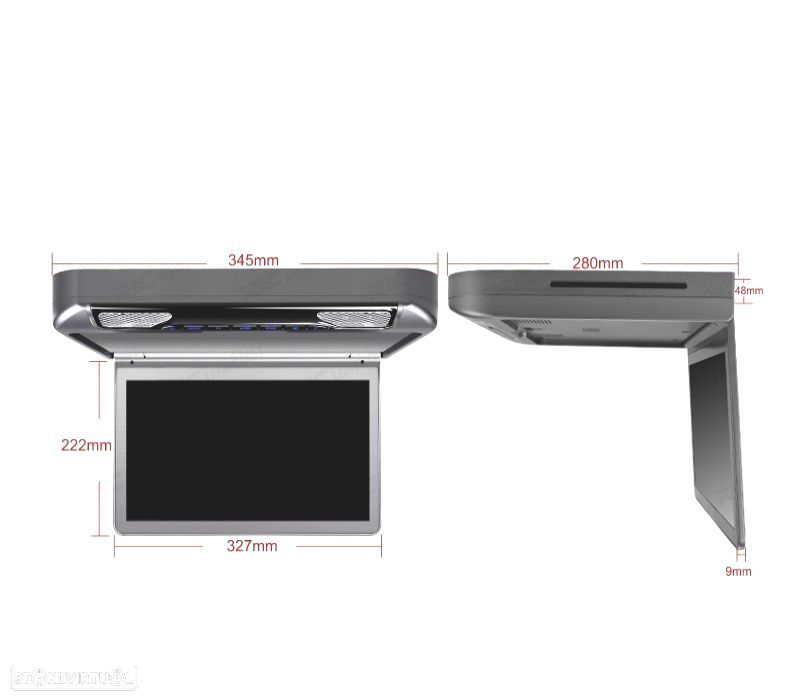 PANTALLA DE TECHO HD 1080P XTRONS 13,3" CON LUZ DVD HDMI SD USB Y ALTAVOCES - 2