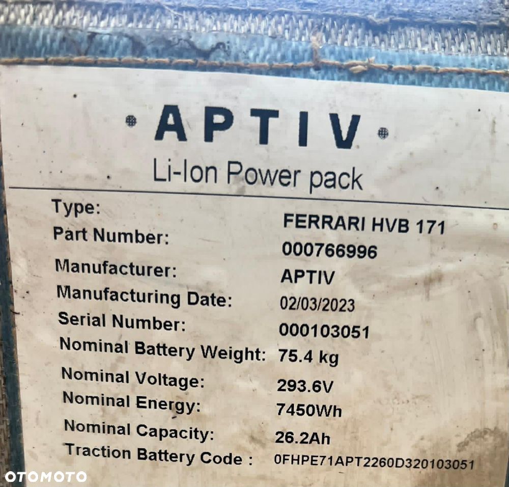 Bateria Trakcyjna Ferrari 12cylindri Hybrid  HVB 171 000766996 2023 rok - 1