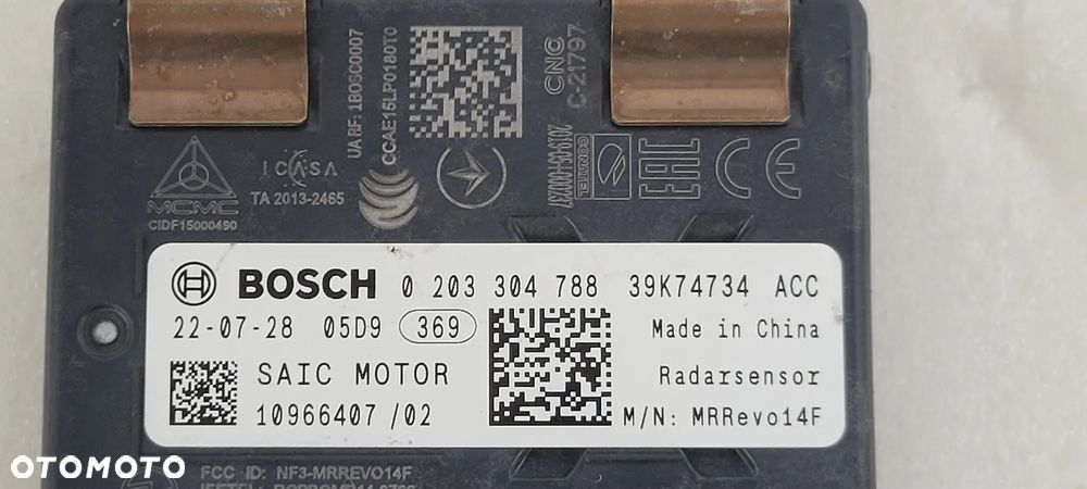 RADAR SENSOR CZUJNIK BOSCH ACC SAIC MOTOR MG ZS 10966407 - 3
