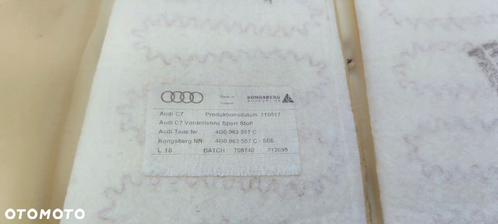 MATA GRZEWCZA FOTELA OPARCIE LEWA LUB PRAWA AUDI A6 C7 4G0963557C - 2