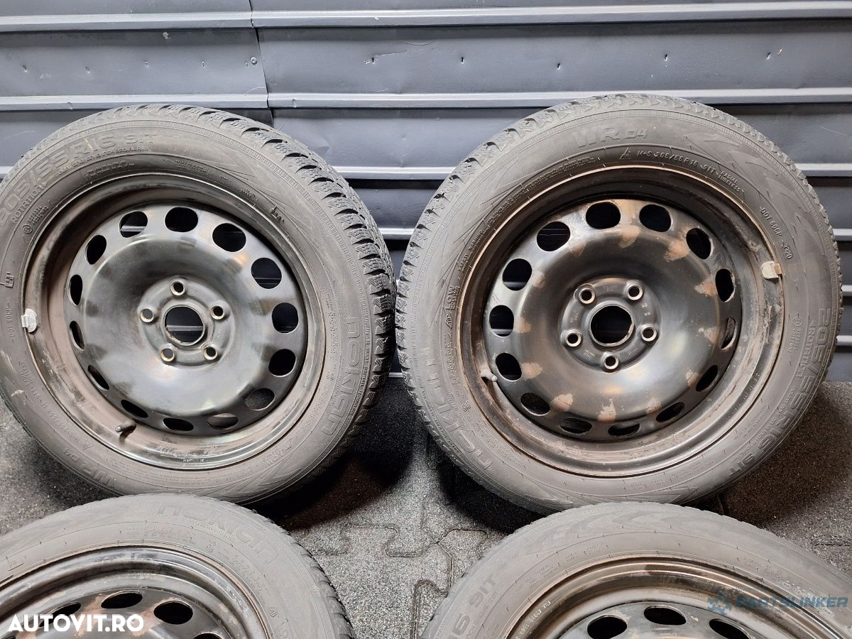 Jante tabla cu cauciucuri iarna Nokian R16 5x112 SKODA OCTAVIA3 2012 - 2020 r16  ET46 5Q0601027AK/AL - 3
