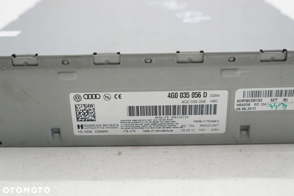 AUDI A4 B8 LIFT 12R TUNER RADIA HARMAN BECKER 4G0035056D - 3