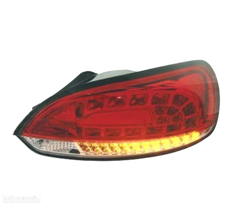 FAROLINS VOLKSWAGEN VW SCIROCCO 08-14 LED VERMELHO CROMADO - 2