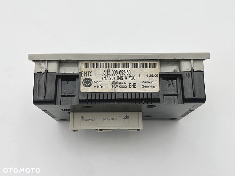 PANEL STEROWANIA NAWIEWU PRZEŁĄCZNIK GÓRNY KLIMATYZACJI PODSUFITKI KLIMATRONIK VW T5 CARAVELLE MULTIVAN TRANSPORTER 7H7907049A - 3