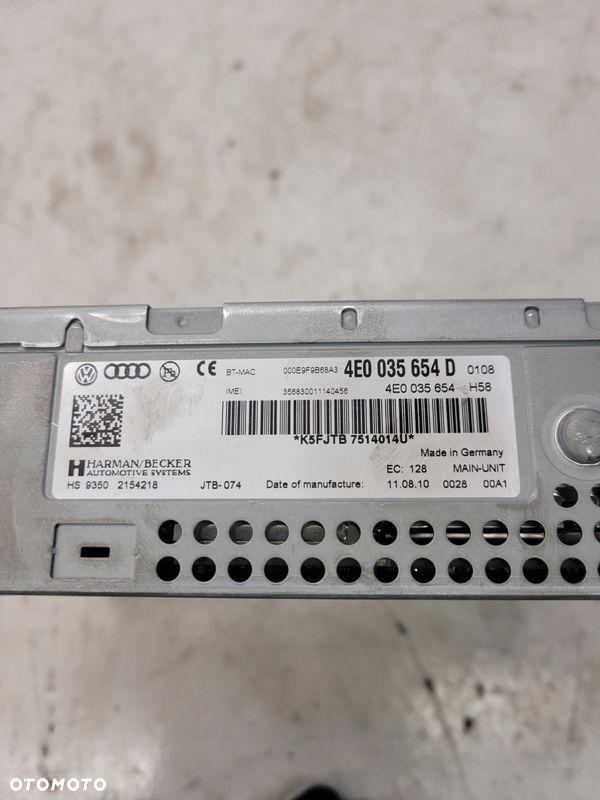 CZYTNIK MMI 3G MULTIMEDIA AUDI Q7 A6 C6 4E0035654D - 5