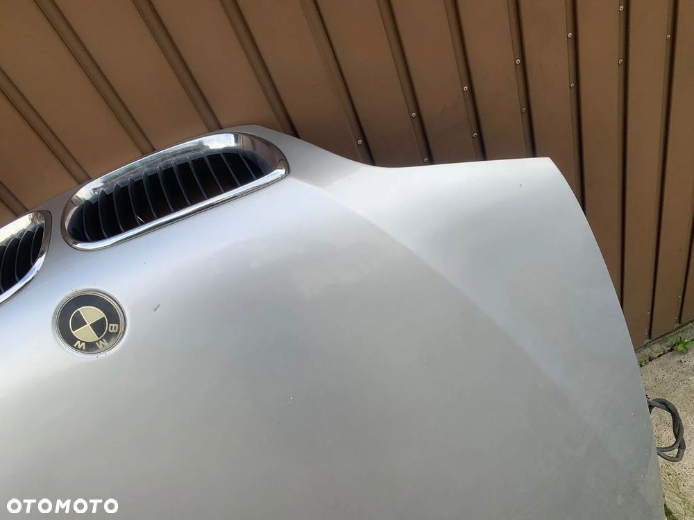 BMW E46 LIFT MASKA POKRYWA SILNIKA SREBRNA CZARNY EMBLEMAT CHROMOWANE KRATKI - 3