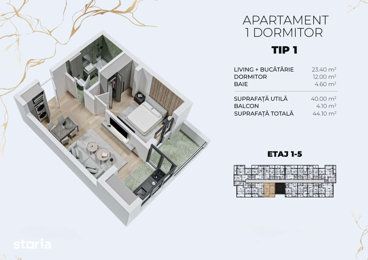 Studio de vanzare | Metrou Berceni | Finisaje la alegere — fotografia 1