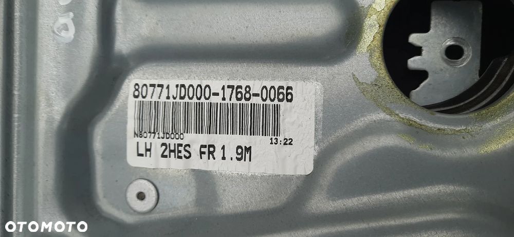 NISSAN QASHQAI I Podnośnik szyby lewy przód 80771jd000 1768 0066 lewy tył 402191a - 2
