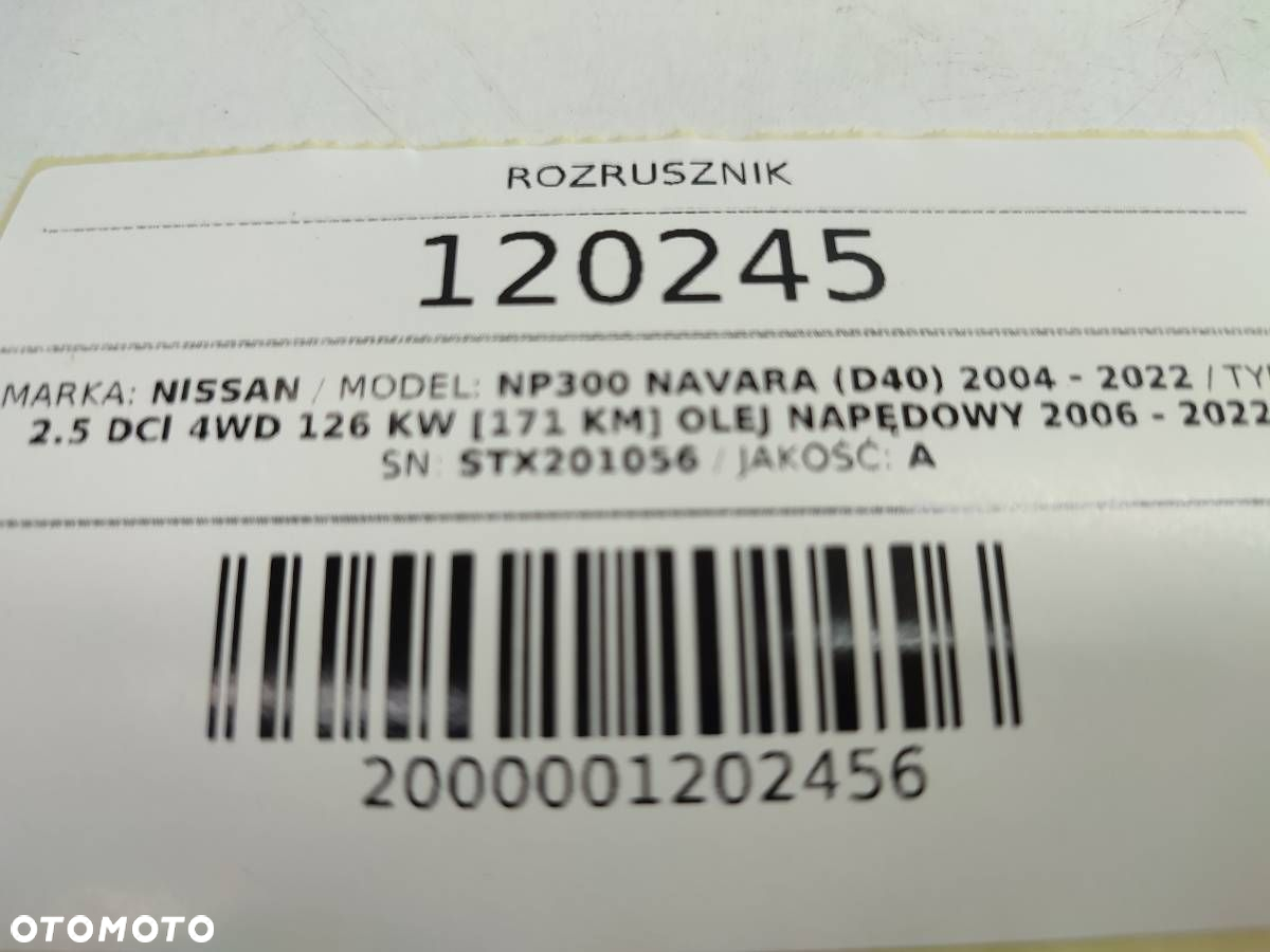 ROZRUSZNIK 2.5 DCI NISSAN NAVARA III D40 STX201056 STARDAX - 6