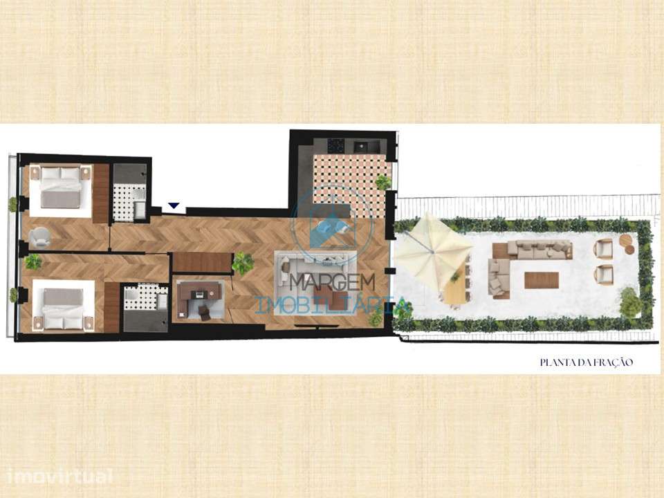 T2+1 c/32m2 terraço + varanda, estacion.duplo + arrumo - Grande imagem: 3/25