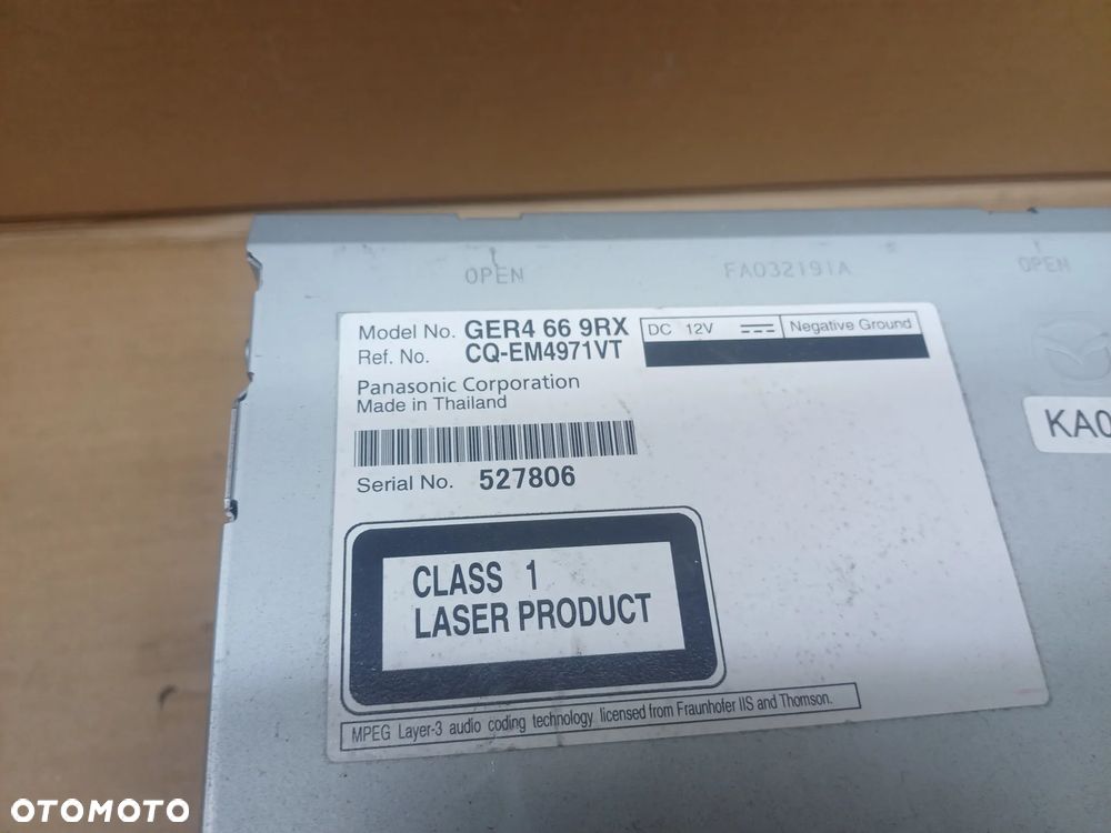 Radio Radioodtwarzacz CD Mazda 6 GH GER4669RX CQ-EM4971VT - 7