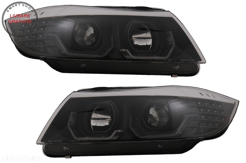Faruri 3D LED Angel Eyes BMW Seria 3 Limousine E90 Touring E91 (03.2005-08.2008) L- livrare gratuita - 16