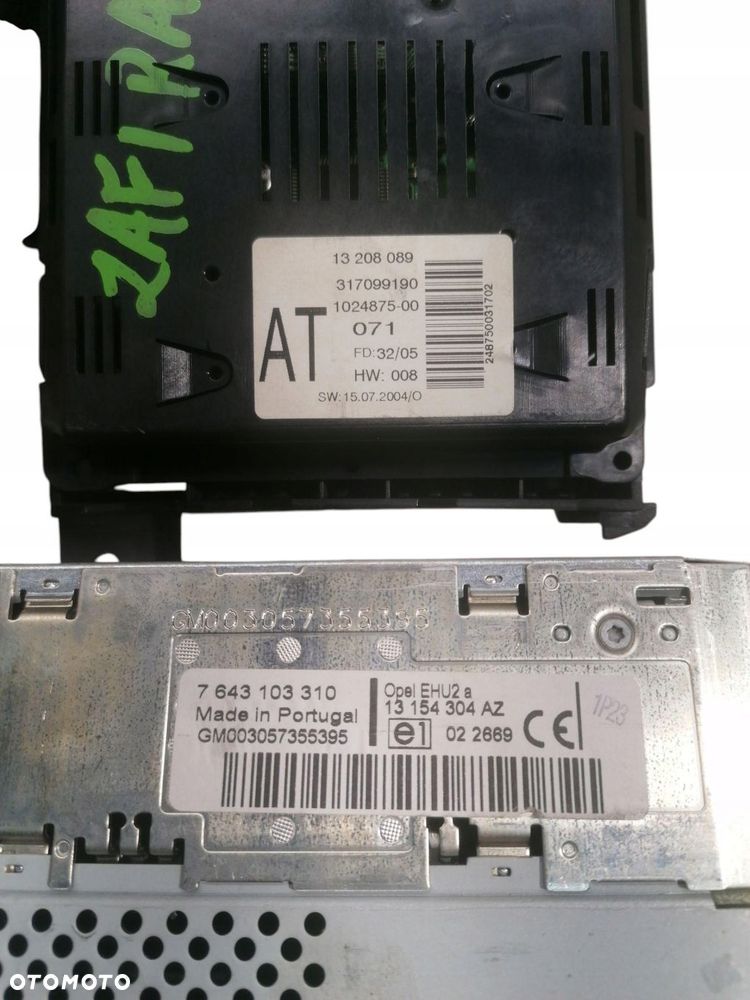 radio cd wyświetlacz opel zafira b 13154304 7643103310 13208089 - 3