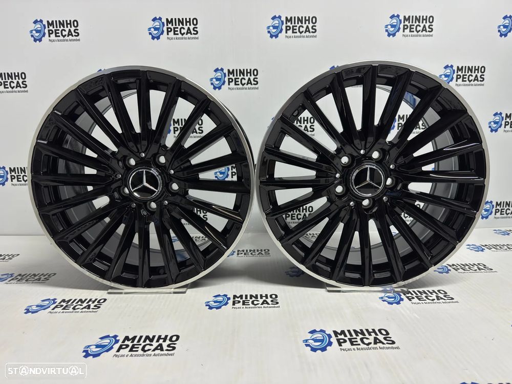 Jantes look Mercedes (W206) AMG em 17 (5x112) preto brilho aro polido - 1