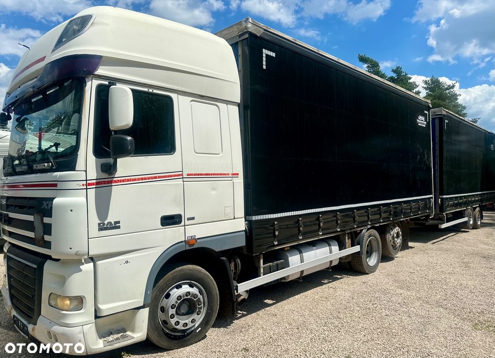 DAF XF 105.460 SSC 6x2 MANUAL RETARDER ZABUDOWA FIRANKA DŁ:7.40m NOWA PLANDEKA!!! LODÓWKA 2xALUTANK OS PODNOSZONA + PRZYCZEPA HIPOCAR TANDEM ZABUDOWA ALUMINIOWA FIRANKA DŁ:8.20m NOWA PLANDEKA!!! OSIE SAF OS PODNOSZONA NOWE TACHO!!! ZESTAW PRZESTRZENNY 120m3 2007r EURO 6 ŁADNY - 1