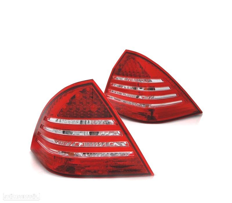FAROLINS TRASEIROS LED MERCEDES C W203 00-04 VERMELHO BRANCO - 1