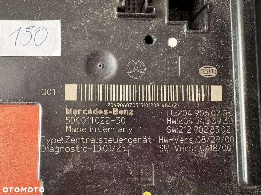 MODUŁ SAM MERCEDES-BENZ KLASA C W204 2049060705 5DK011022-30 2.2 CDI - 3