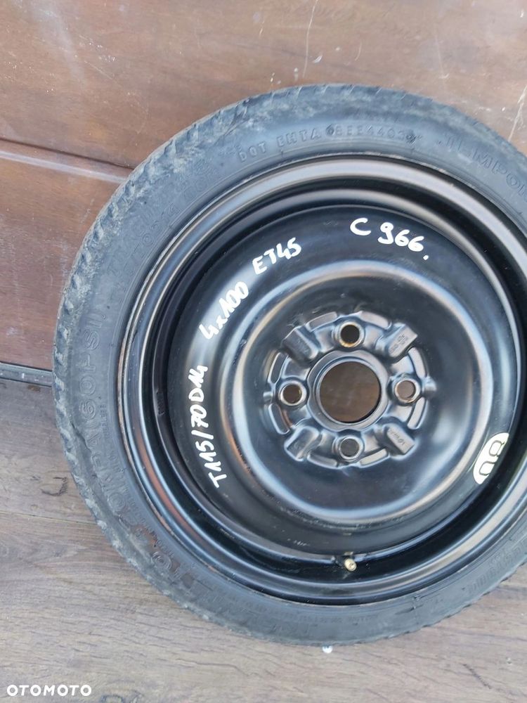 Toyota Yaris I 99 - 05 dojazdówka koło dojazdowe 4x100 14 115/70 D14 - 2