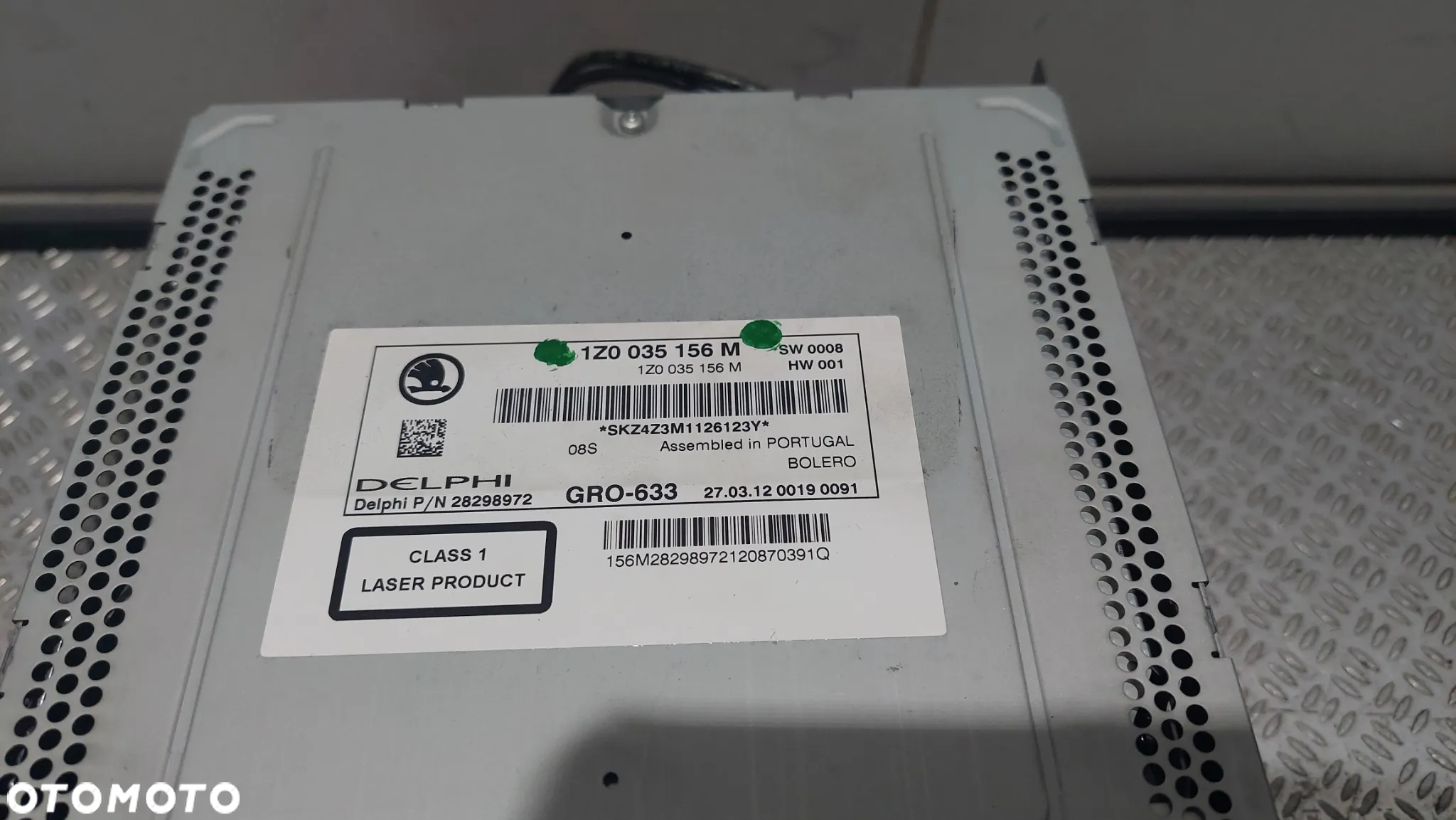 RADIO FABRYCZNE SKODA OCTAVIA II 2 LIFT R2012 BOLERO - MP3 NR 1Z0035156M - 2