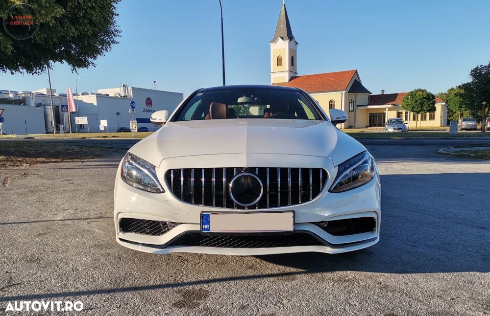 Bara Fata cu Grila Crom si Difuzor Mercedes C-Class W205 S205 (2014-2018) C63 Desi- livrare gratuita - 14