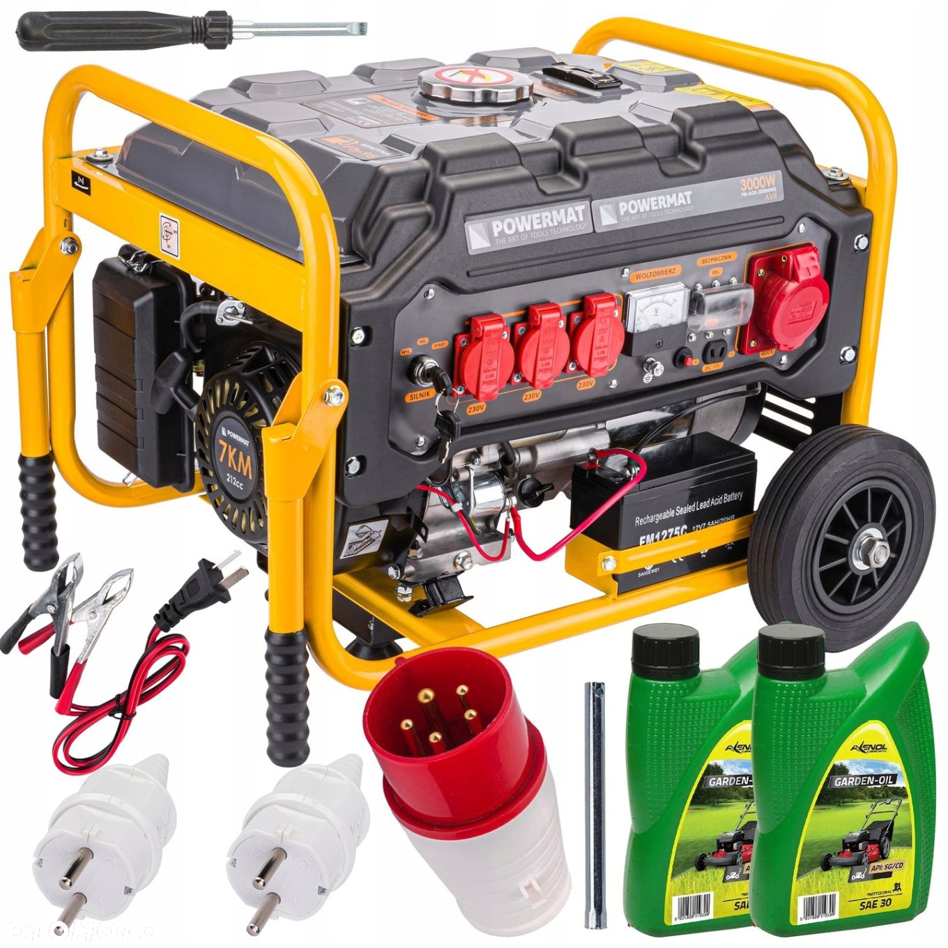 AGREGAT PRĄDOTWÓRCZY 7KM 230V/400V 3000W ELEKTRYCZNY ROZRUCH  2x OLEJ 0,6L - 14