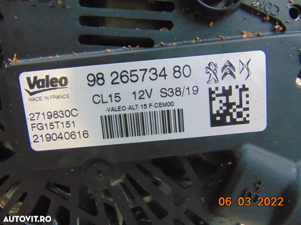 Alternator Opel Crossland 1.2 Peugeot 208 308 2008 3008 partner citroen c3 c4 cactus picasso berlin - 2