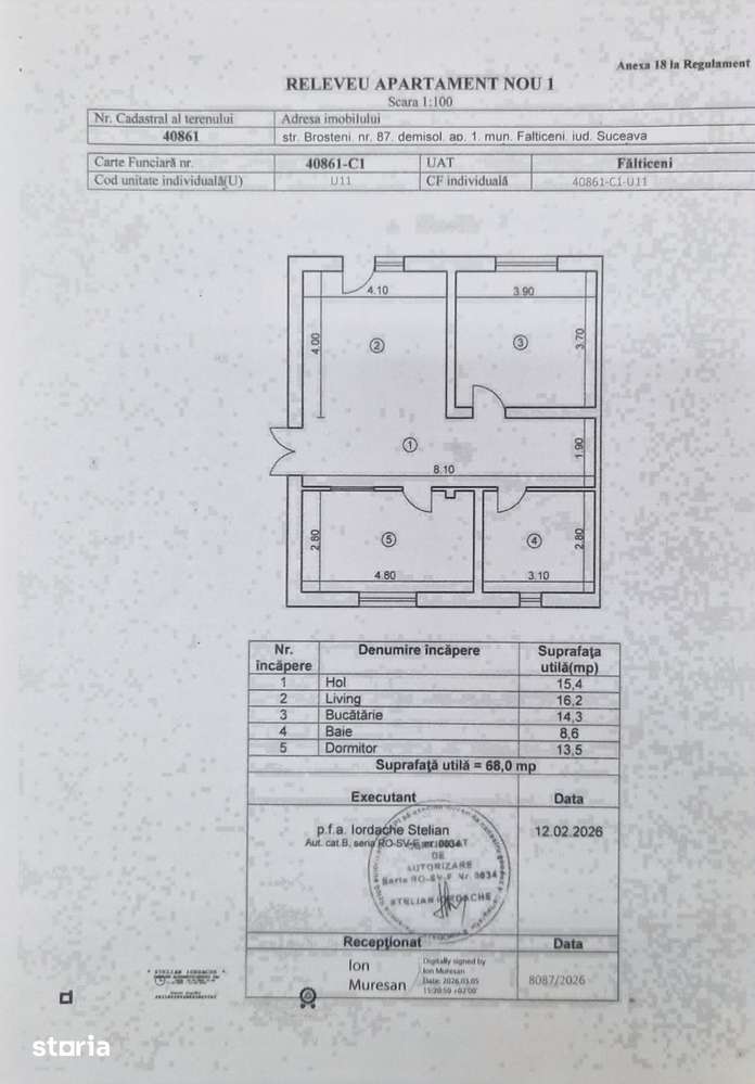Vand apartament 2 camere nou la gri - Imagine principală: 2/4
