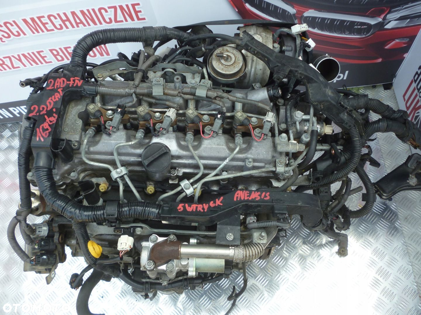 SILNIK KOMPLETNY TOYOTA AVENSIS 2.2 D-CAT 2AD-FTV 169 TYS 5 WTRYSK - 2
