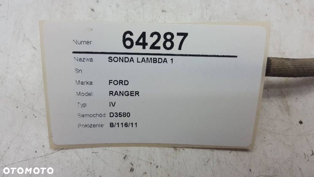 SONDA CZUJNIK SPALIN FORD RANGER IV 2.2 TDCI 2012 - 2