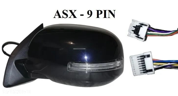 Mitsubishi ASX OUTLANDER COLT LANCER PAJERO 3 5 7 9 PIN LEWE, PRAWE LUSTERKO DOWOLNY KOLOR - 2