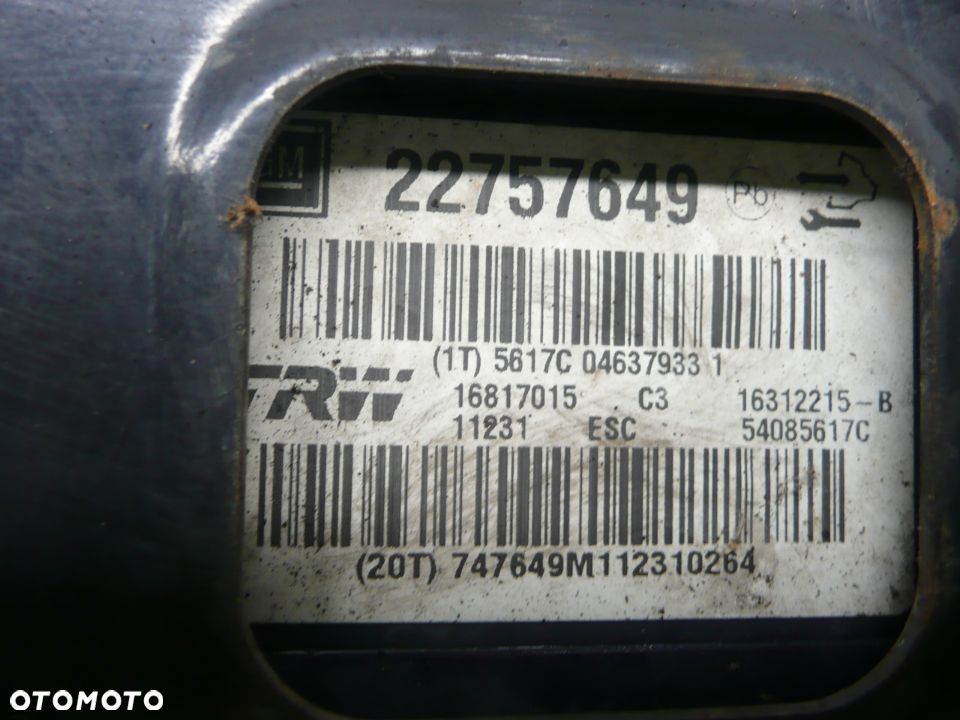 OPEL INSIGNIA 08-12 POMPA HAMULCOWA ABS 22757649 - 3