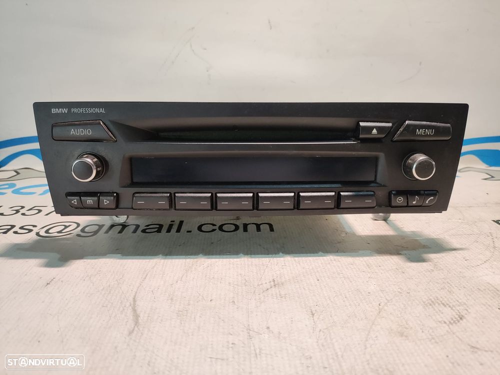 RADIO AUTORADIO LEITOR CD PROFESSIONAL BMW SERIE 1 E87 6512915010901 65129150109 9150109 6968101 SERIE 1 E81 SERIE 3 E90 E91 E92 DISPLAY COMANDOS COMUTADOR PAINEL CONTROLO COMUNICAÇÃO - 1