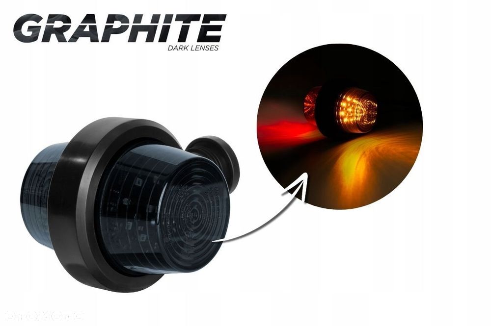 LAMPA OBRYSOWA LED KRÓTKA POMARAŃCZOWO - CZERWONA 12/24V - 1