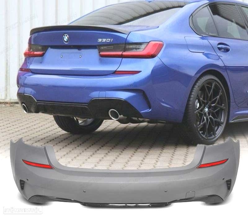 PARA-CHOQUES TRASEIRO BMW G20 19-22 LOOK M PERFORMANCE PRETO BRILHANTE PDC - 1