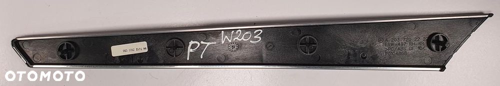 DEKOR LISTWA BOCZKA DRZWI PRAWY TYŁ MERCEDES W203 A2037202222 - 5