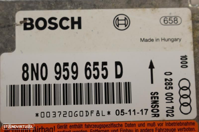 Centralina De Airbags Audi Tt (8N3)  8N0959655d / 0285001702 / 8N0 959 - 3