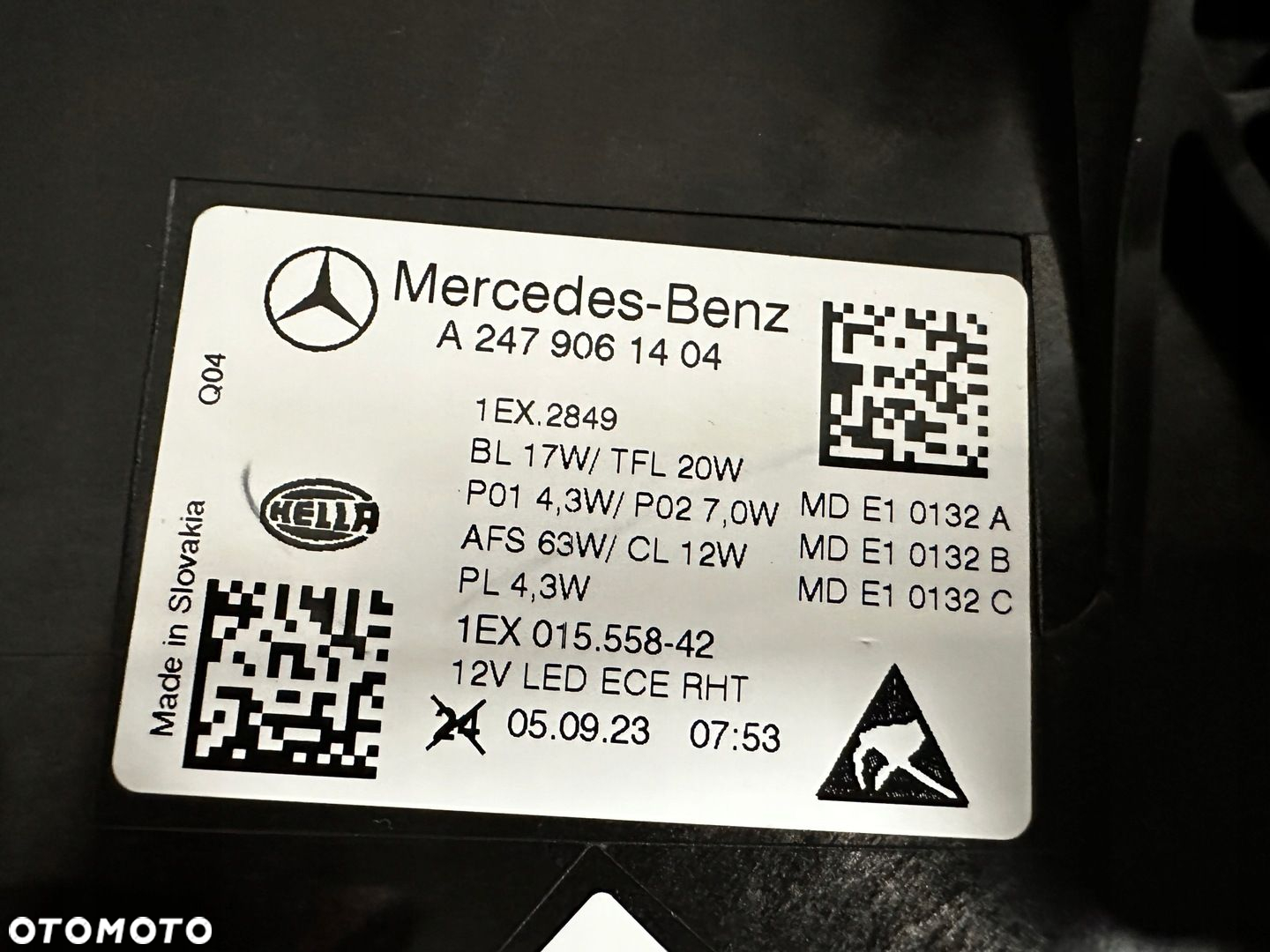 Mercedes B klasa w247 2018- lampa full led kompletna multibeam prawa ideal - 7