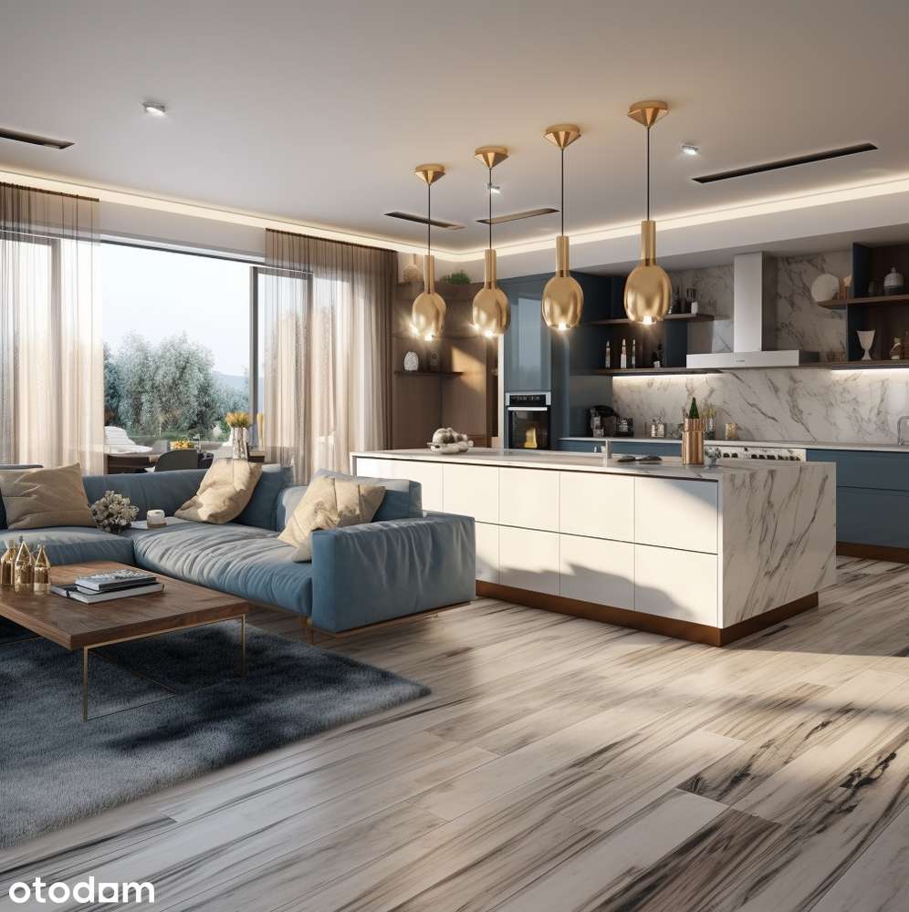 Apartament z dwoma Tarasami > duży Salon 37m2 > LASEK MARCELIŃSKI