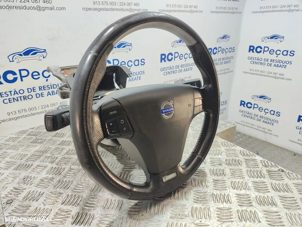 Volante completo em pele perfurada Volvo S40 Mk2 II Facelift R-Design multifunções - 3