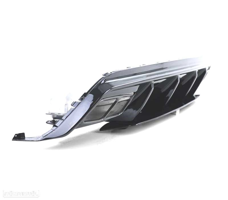 DIFUSOR TRASEIRO MERCEDES CLASE A W176 15-18 LOOK A45 AMG PRETO BRILHANTE + PONTEIRAS - 2