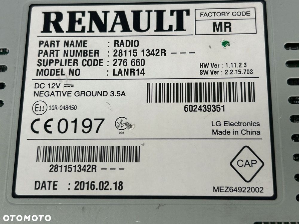 radioodtwarzacz stacja multimedialna renault talisman 281151342r - 5
